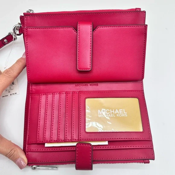 MICHAEL KORS
Jet Set Large Ombré Signature Logo Wristlet Dark Raspberry Multi - Picture 7 of 14